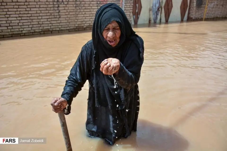 گستردگی فاجعه سیل اهواز و نقش مجرمانه سپاه و دولت درعدم هدایت سیلاب به هور